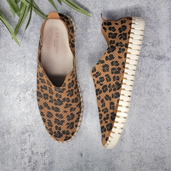 Ilse Jacobsen Shoes - Ilse Jacobsen | Leopard Print Tulip Perforated Slip-on Shoes
